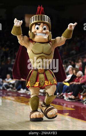 LOS ANGELES, CA - JANUARY 26: The USC mascot during the college basketball game between the UCLA Bruins and the USC Trojans on January 26, 2023 at Galen Center in Los Angeles, CA. (Photo by Brian Rothmuller/Icon Sportswire) (Icon Sportswire via AP Images)