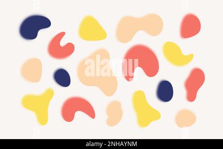 Forme vettoriali organiche astratte con effetto aura Y2K. Colorati e contemporanei fluidi Blobs raccolta di elementi decorativi casuali Illustrazione Vettoriale