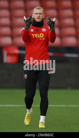 Sheffield, Inghilterra, 20th febbraio 2023. Adam Davies di Sheffield Utd durante la partita della Professional Development League a Bramall Lane, Sheffield. L'immagine di credito dovrebbe essere: Simon Bellis / Sportimage Foto Stock