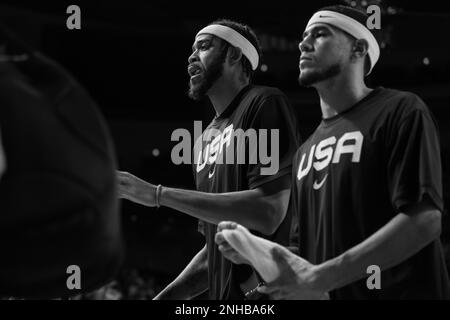 7 AGOSTO 2021: Javale McGee degli Stati Uniti nella finale di pallacanestro maschile tra Stati Uniti e Francia ai Giochi Olimpici di Tokyo 2020 (Foto di Mickael Chavet/RX) Foto Stock