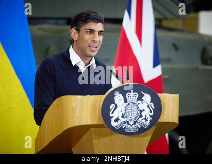 RISHI SUNAK, primo ministro britannico, ha accolto il Presidente Zelensky di Ukkkaraine il 8 febbraio 2023. Foto Stock