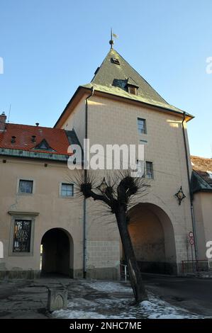 Porta di Košice, Levoča, Lőcse, regione di Prešov, Repubblica slovacca, Europa Foto Stock