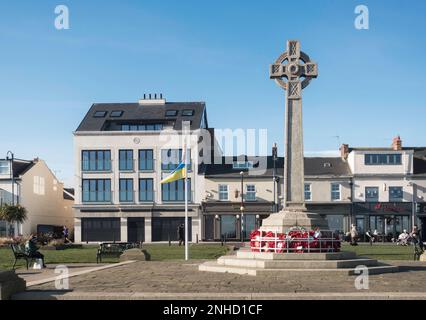 Il memoriale di guerra sul lungomare di Seaham, in Co. Durham, Inghilterra, Regno Unito Foto Stock