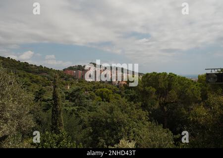 Vista su Barcellona da Park Gell Foto Stock