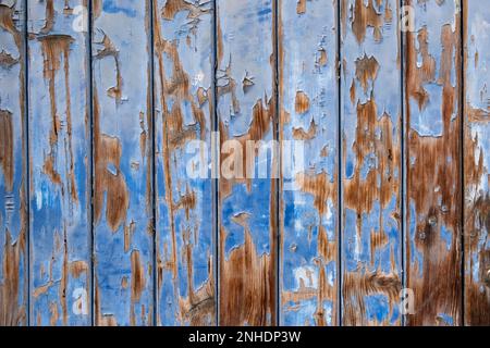 Texture, sfondo, muro di tavola, muro di legno, peeling vernice Foto Stock