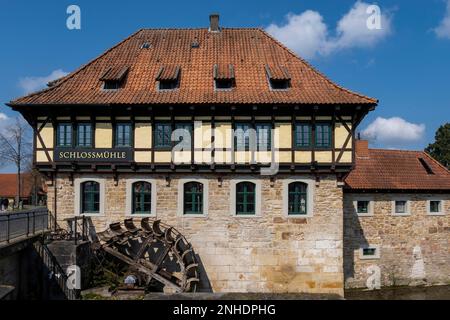 Storico mulino Castello o Upper Mill, Burgsteinfurt Foto Stock