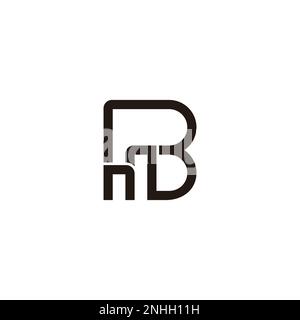 lettera bm semplice vettore di logo geometrico a linee sottili Illustrazione Vettoriale