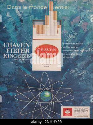 Craven sigarette pubblicità rivista francese Craven sigarette pubblicità Craven filtri publicice Foto Stock