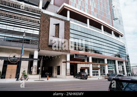 Il 1 Hotel Nashville è un hotel di lusso sostenibile in cui sono ammessi gli animali domestici situato nel centro di Nashville, Tennessee Foto Stock