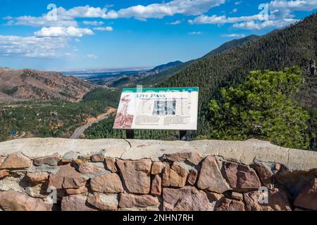 Colorado Springs, Colorado, USA - 5 dicembre 2022: Vista sul Passo Ute Foto Stock