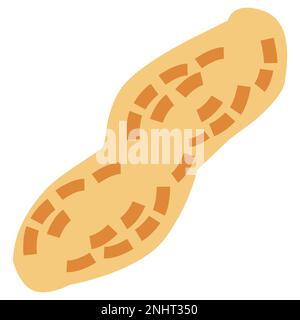 Gustosa icona di arachidi su sfondo bianco. cartello con le arachidi. stile piatto. Foto Stock