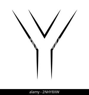 Lettera y del logo, alfabeto dell'asse delle icone, emblema y del logotipo Illustrazione Vettoriale