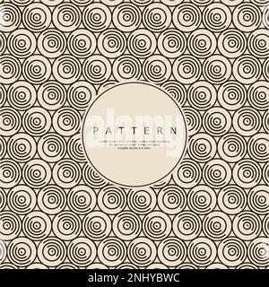 Vettore di pattern astratto a zig-zag con linea circolare retrò. Motivo con linee arrotondate vintage. Illustrazione Vettoriale