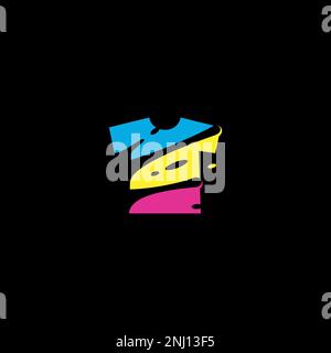 Logo CMYK TShirt o design a icone Illustrazione Vettoriale