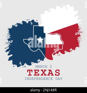 2 marzo, Independence Day of Texas, adatto per biglietti d'auguri, poster e banner.Modern sfondo vettoriale illustrazione Illustrazione Vettoriale