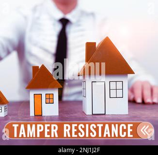 Scrittura con testo resistenza antimanomissione. Parola per resistere a danni fisici, minacce, intimidazioni o persuasione corrotta Foto Stock