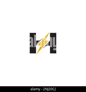Lettera H e logo Lightning o design a icone Illustrazione Vettoriale