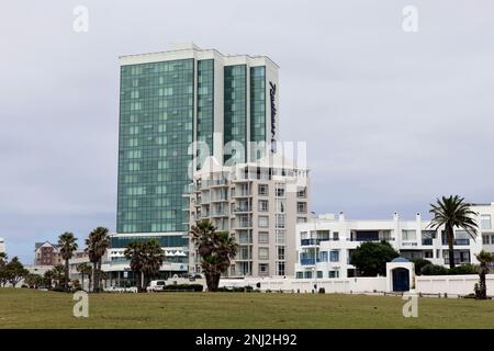 Area fronte spiaggia di Gqeberha, (Port Elizabeth) nella Provincia del Capo Orientale del Sud Africa. Foto Stock