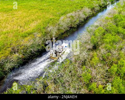 Everglades National Park, vista aerea della stagione secca, elicottero, Miami, Florida, USA Foto Stock