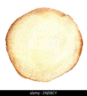 acquerello rotondo sfondo beige artigianato, disegno a mano di artigianato su sfondo bianco Foto Stock
