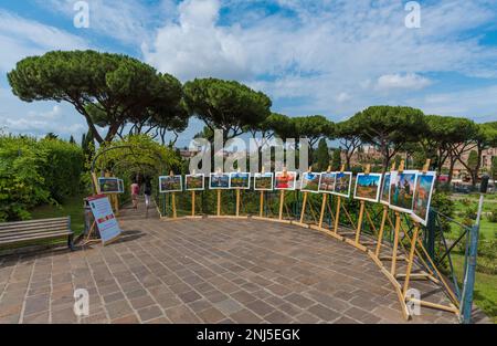 Roma (Italia) - il comune turistico di Roses, sul colle Aventino nel centro di Roma; aperto in primavera e in estate, ospita numerose specie di rose Foto Stock