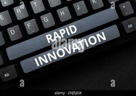 Didascalia concettuale innovazione rapida. Parola per caratteristica di un sito web che algoritmi di ricerca Foto Stock