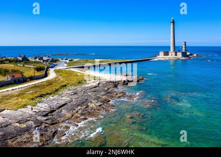 Veduta aerea Phare de Gatteville, Barfleur Manche,Normandia,Francia Foto Stock