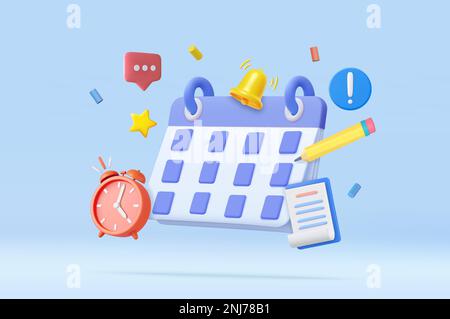 3D concetto di calendario Illustrazione Vettoriale