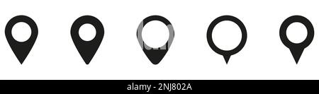 Pin delle mappe. Icona della mappa della posizione. Illustrazione Vettoriale