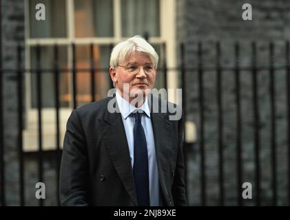 Londra, Downing Street, Regno Unito, 7th febbraio 2023. Andrew Mitchell MP, Ministro degli esteri, del Commonwealth e dell'Ufficio per lo sviluppo. Foto Stock