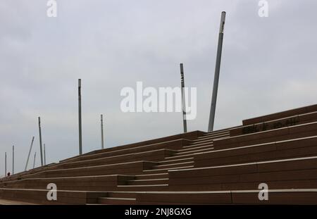 La Duna de Zaera la Duna di Zaera dell'architetto Alejandro Zaera UN'area salotto costruita per il Campionato Mondiale di vela 2014 Baia di Santander Foto Stock