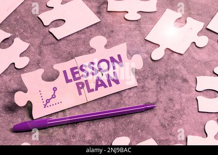 Visualizzazione concettuale piano delle lezioni. Business showcase una descrizione dettagliata del corso di istruzione da parte di un insegnante Foto Stock