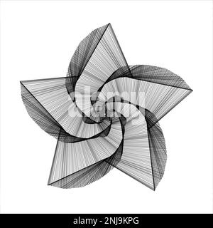 Schema di sfondo astratto. L'illusione di linea si estende dall'angolo. Illustrazione del vettore a stella. Illustrazione Vettoriale