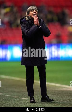 Allenatore italiano Milena Bertolini durante la partita della Arnold Clark Cup ad Ashton Gate, Bristol. Data immagine: Mercoledì 22 febbraio 2023. Foto Stock