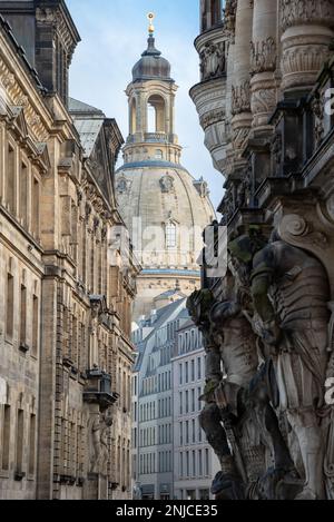 Città vecchia di Dresda barocca, popolare attrazione turistica, Germania Foto Stock