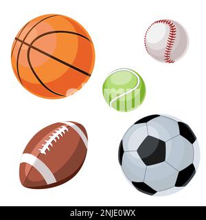Set di diverse sfere sportive illustrazione vettore Illustrazione Vettoriale