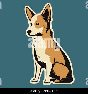 Icona testa di cane. Stile piatto. Faccia del cane del cartone animato. Illustrazione vettoriale isolata su bianco. Illustrazione Vettoriale