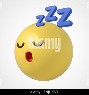 3d emoticon emoji character sleeping Foto Stock