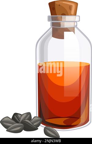 nigella sativa cumin figura vettoriale cartone animato nero Illustrazione Vettoriale