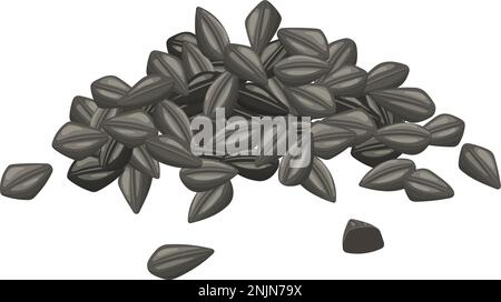 nigella sativa cumin figura vettoriale cartone animato nero Illustrazione Vettoriale