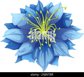 nigella sativa cumin figura vettoriale cartone animato nero Illustrazione Vettoriale