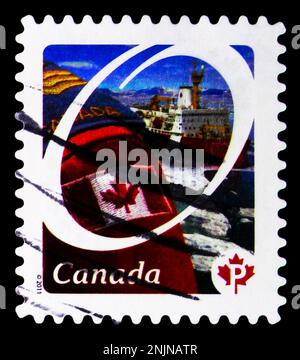 MOSCA, RUSSIA - 15 FEBBRAIO 2023: Francobollo stampato in Canada mostra Ricerca e salvataggio, Canadian Pride - Definitives serie 2011, circa 2011 Foto Stock