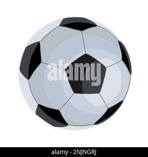 Pallone da calcio in figura vettoriale tecnica piatta Illustrazione Vettoriale