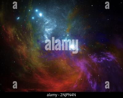 Spazio esterno gas Nebula - Flame Fractal Art Foto Stock