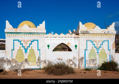 Afrika, Marokko, Südmarokko, Sidi Ifni, Gebäude auf dem Friedhof Foto Stock