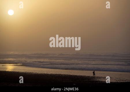 Afrika, Marokko, Südmarokko, Sidi Ifni, Strand Foto Stock