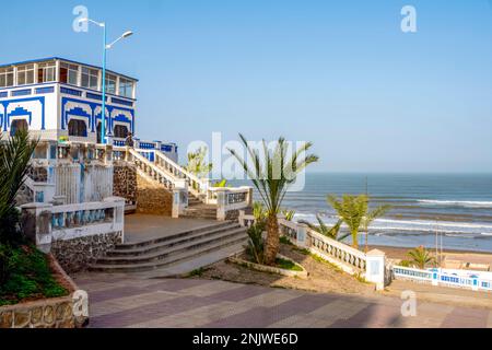 Afrika, Marokko, Südmarokko, Sidi Ifni, Bd Moulay Abdellah, von Spanien gebaute Treppenanlage Foto Stock