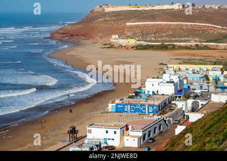 Afrika, Marokko, Südmarokko, Sidi Ifni, Stadtstrand Foto Stock