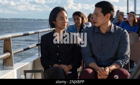 TEO YOO e GRETA LEE in PAST LIVES (2023), diretto da CELINE SONG. Credit: A24 / CJ Entertainment / Album Foto Stock