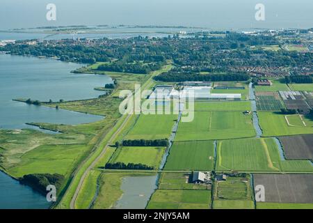 Luchtfoto van akkers; foto aerea di terreni agricoli Foto Stock